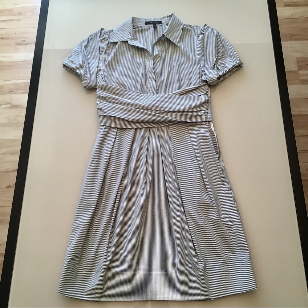 BCBG Blue & White Stripe Shirt Dress